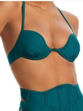 Andrea Iyamah “GURA” Bikini Top Ocean Teal Size Medium